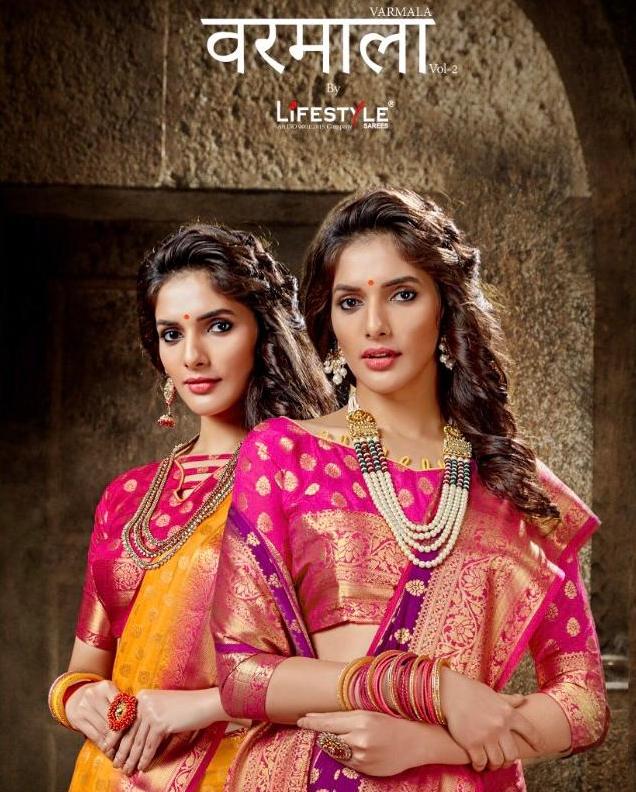 Lifestyle Varmala Vol 2 Silk Richpallu Saris For Diwali Collection