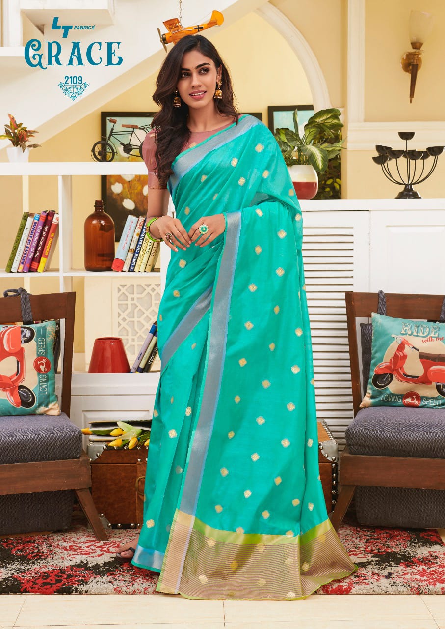 Lt Fashion Launch Grace Chanderi Weaving Good Looking Saree Exporter In Surat Market