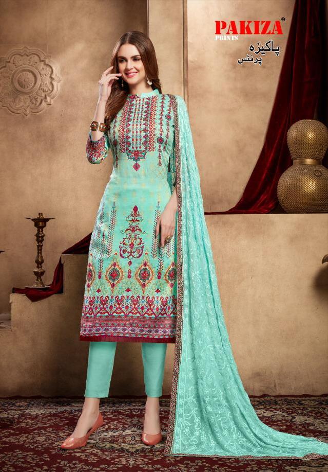 Pakiza Prints Vol 27 Cotton Satin Digital Print Dress Materials Supplier