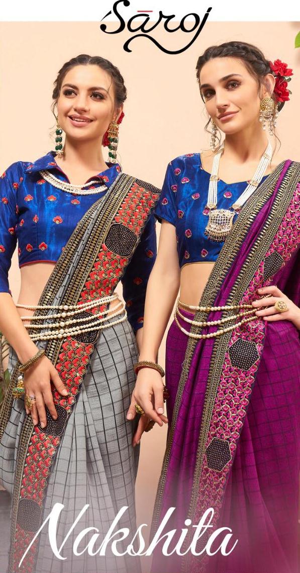Saroj Present Nakshita Vichitra Silk With Heavy Border Saree Wholesale Price