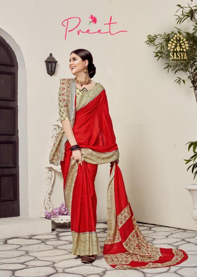 Sasya Present Preet Pashmina Saree With Dupatta Winter Saree Collection