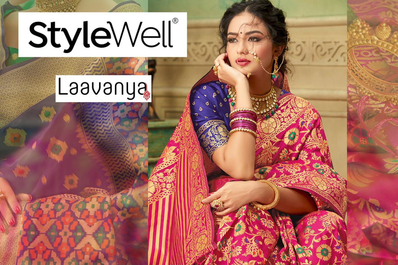 Stylewell Laavanya Banarasi Silk Weaving Sari With Zaalar Collection