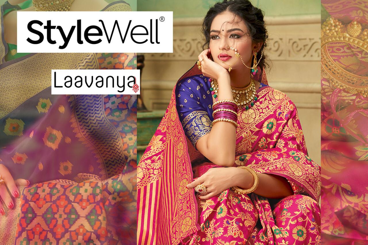 Stylewell Laavanya Banarasi Silk Weaving Sari With Zaalar Collection