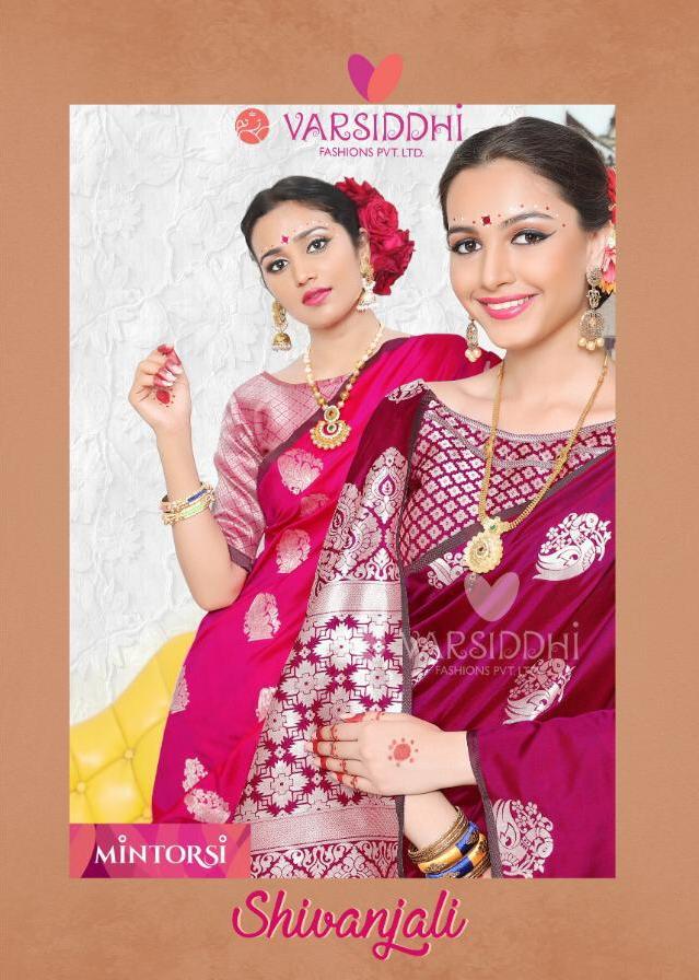 Varsiddhi Present Shivanjali Banarasi Silk Traditional Wear Saree Online Supplier