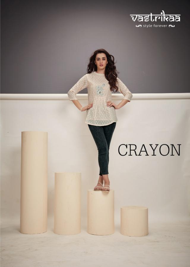 Vastrikaa Present Crayon Tops Fancy Cotton Short Tops Wholesaler Exporter