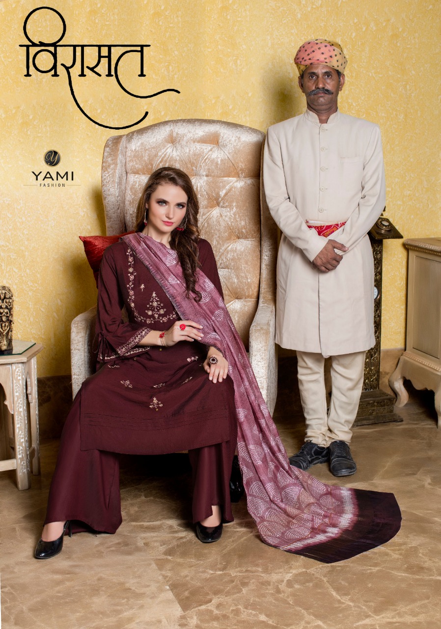 Yami Fashion Launch Virasat Viscose Kurti With Plazzo And Dupatta Collection
