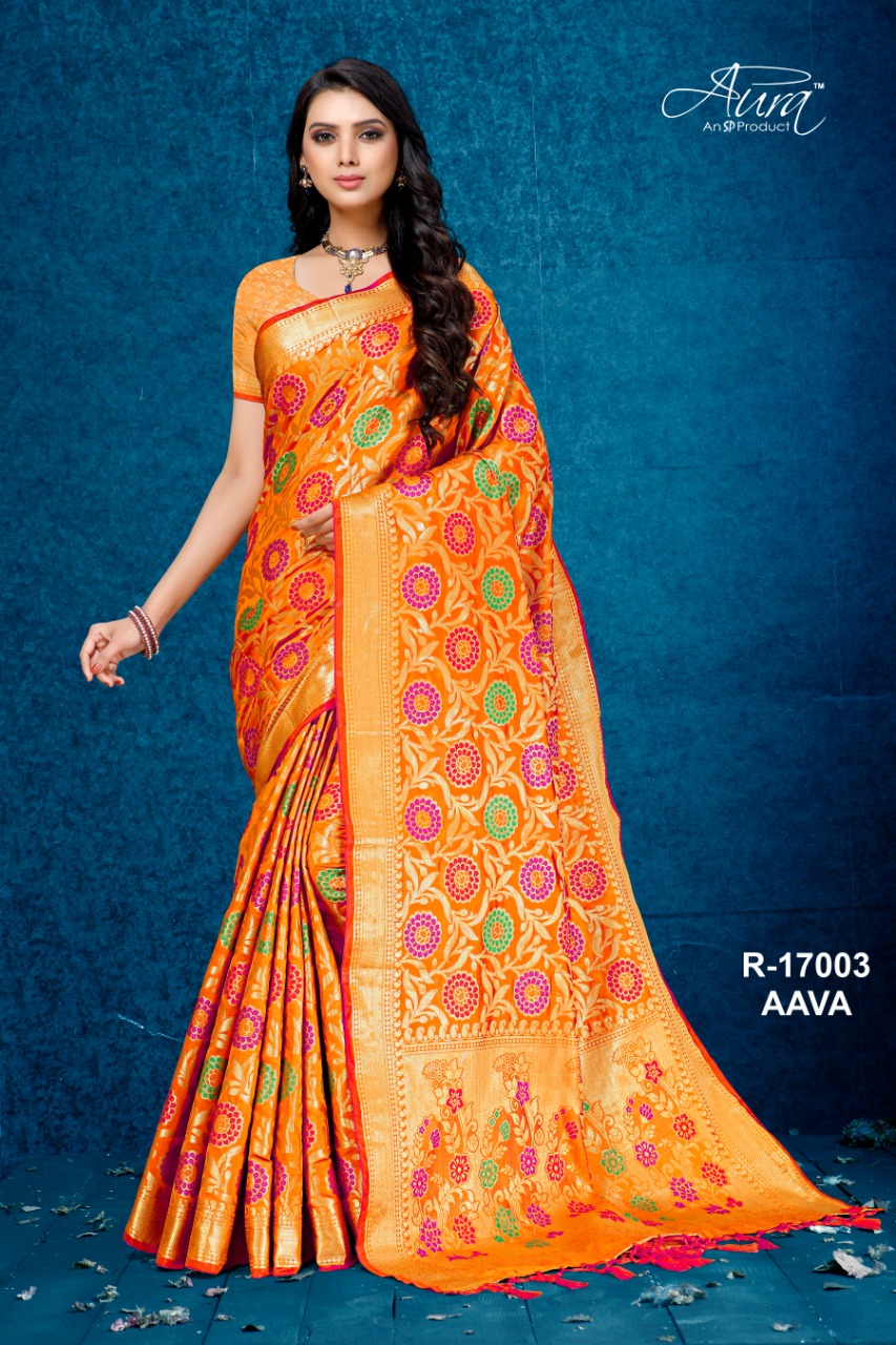 Aura Saree Present Aava Cotton Silk Traditional Wear Fancy Saree Wholesaler