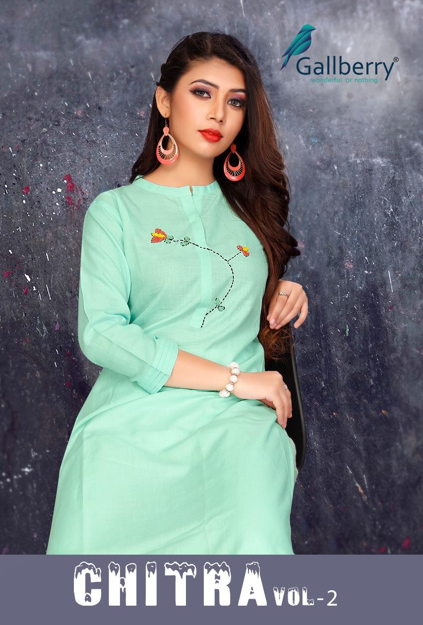 Chitra Vol 2 By Gallberry Ruby Cotton Casual Wear Kurti With Plazzo Seller