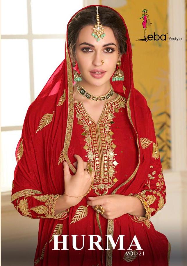 Eba Lifestyle Hurma Vol 21 Viscose Upada Embroidery Plazzo Style Salwar Kameez