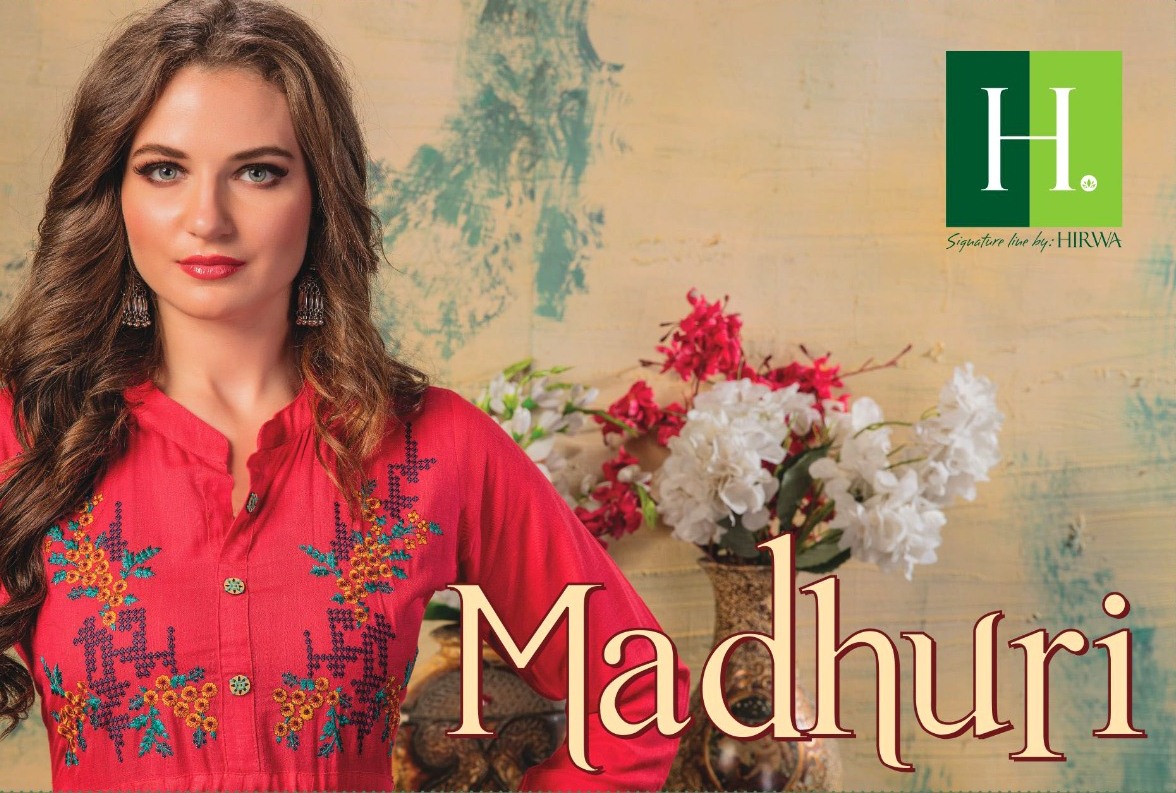 Hirwa Launch Madhuri Latest Fancy Anarkali Kurti Catlog Online Shopping