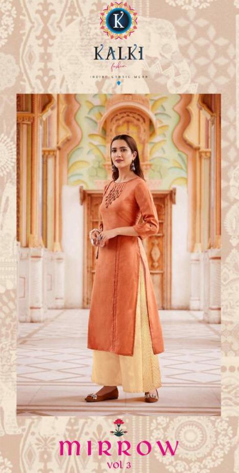 Kalki Trendz Launch Mirrow Vol 3 Ruby Cotton Kurti With Plazzo Collection