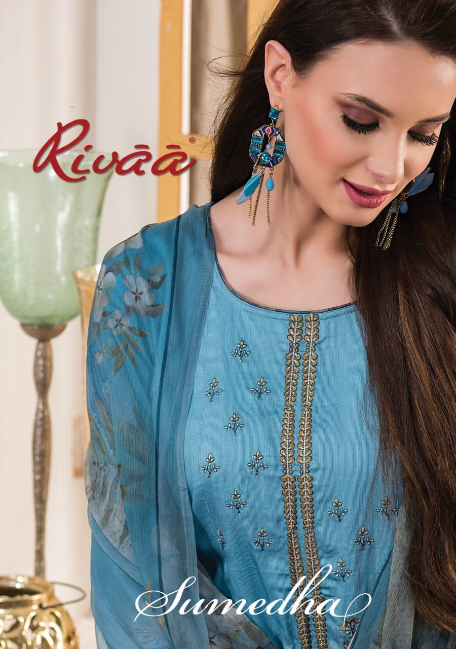 Rivaa Present Sumedha Jam Satin Digital Print Good Looking Suit Authorized Dealer