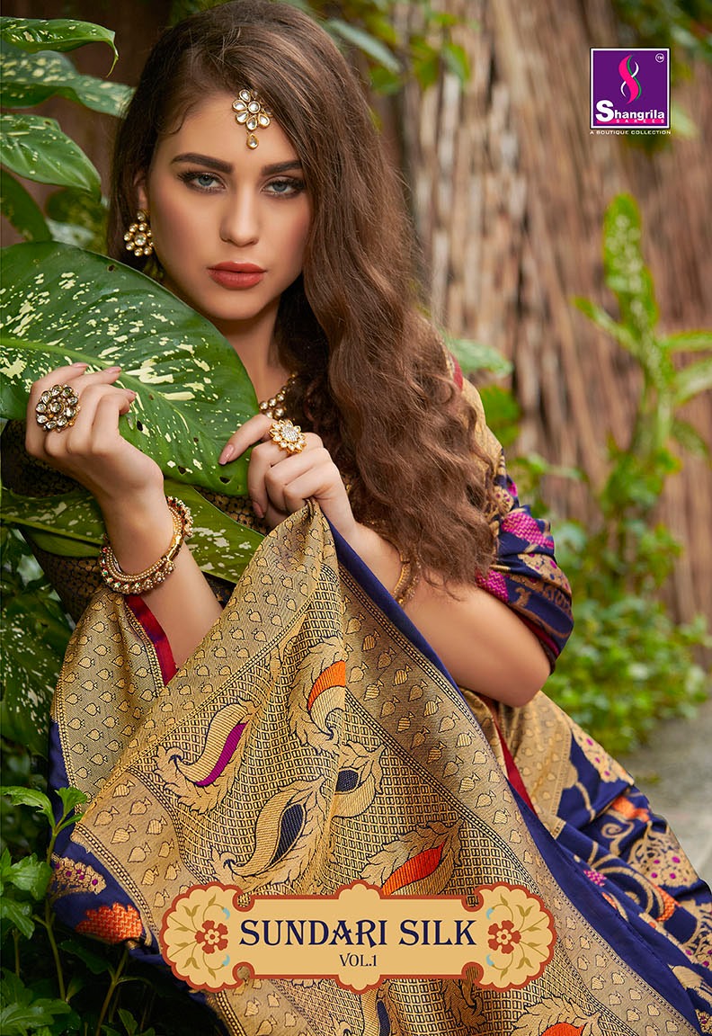 Shangrila Sundari Silk Vol 1 Zari Silk Saris Collection Wholesaler In Surat