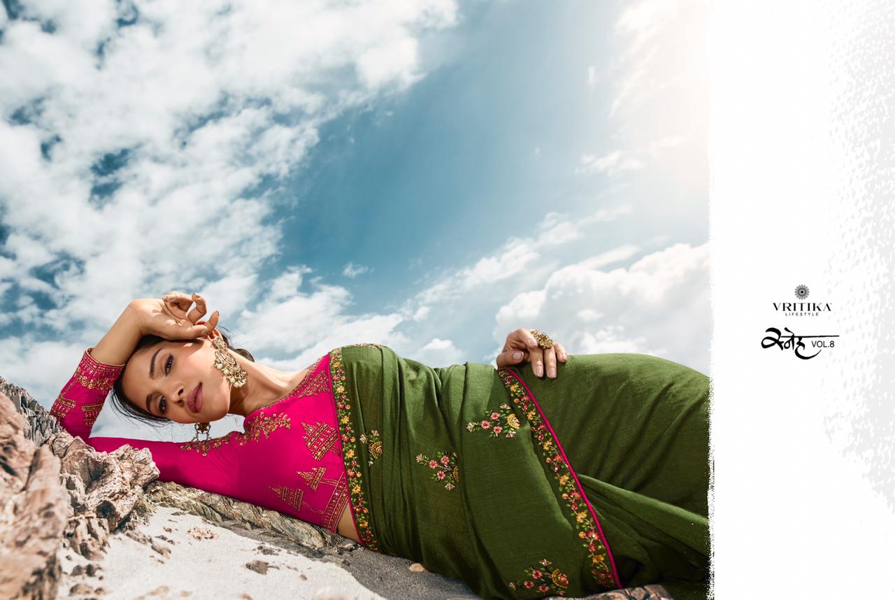 Sneh Vol 8 By Vritika Lifestyle Indian Designer Bridal Saree Collection