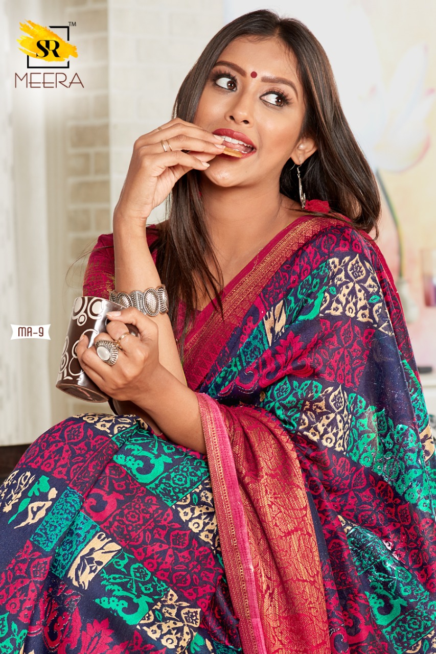 Sr Saree Launch Meera Jacquard Panel Concept Of Saris Dealer In Surat
