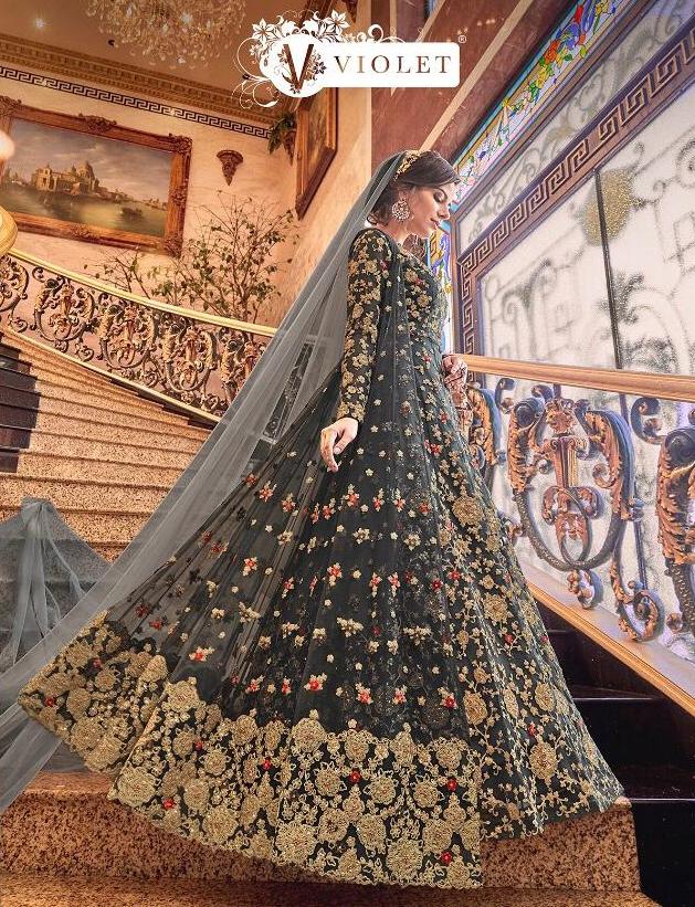 Swagat Violet Snowwhite 6301-6312 Series Bridal Dresses Indian Party Wear Dresses Wholesaler