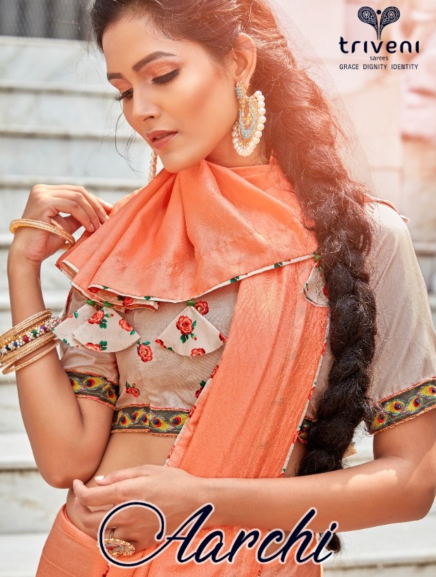 Triveni Launch Aarchi Fancy Designer Ethnic Wear Saris Catalog