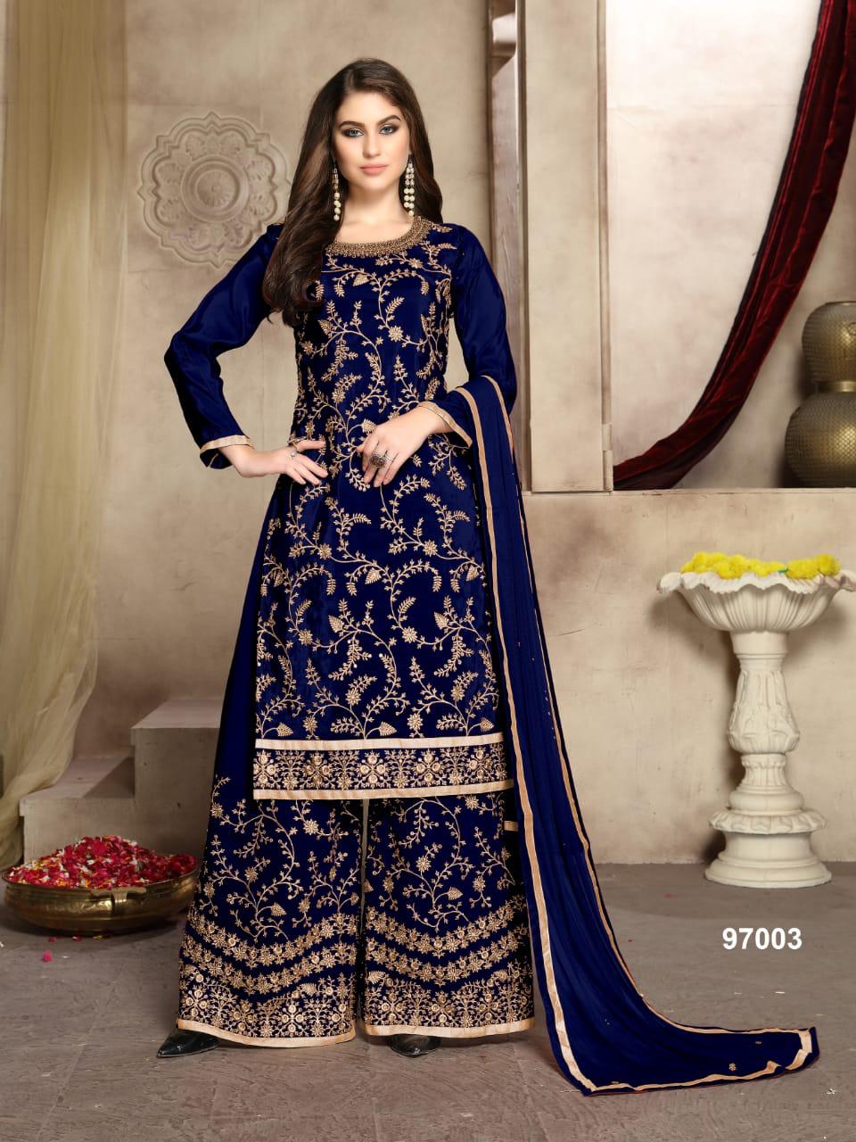 Twisha Aanaya Vol 97 Viscose Upada Silk Plazzo Style Salwar Kameez Collection