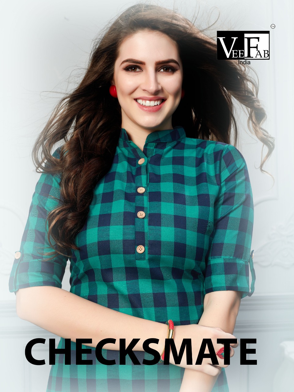 Vee Fab India Launch Checksmate Cotton Regular Wear Checks Style Kurti Collection