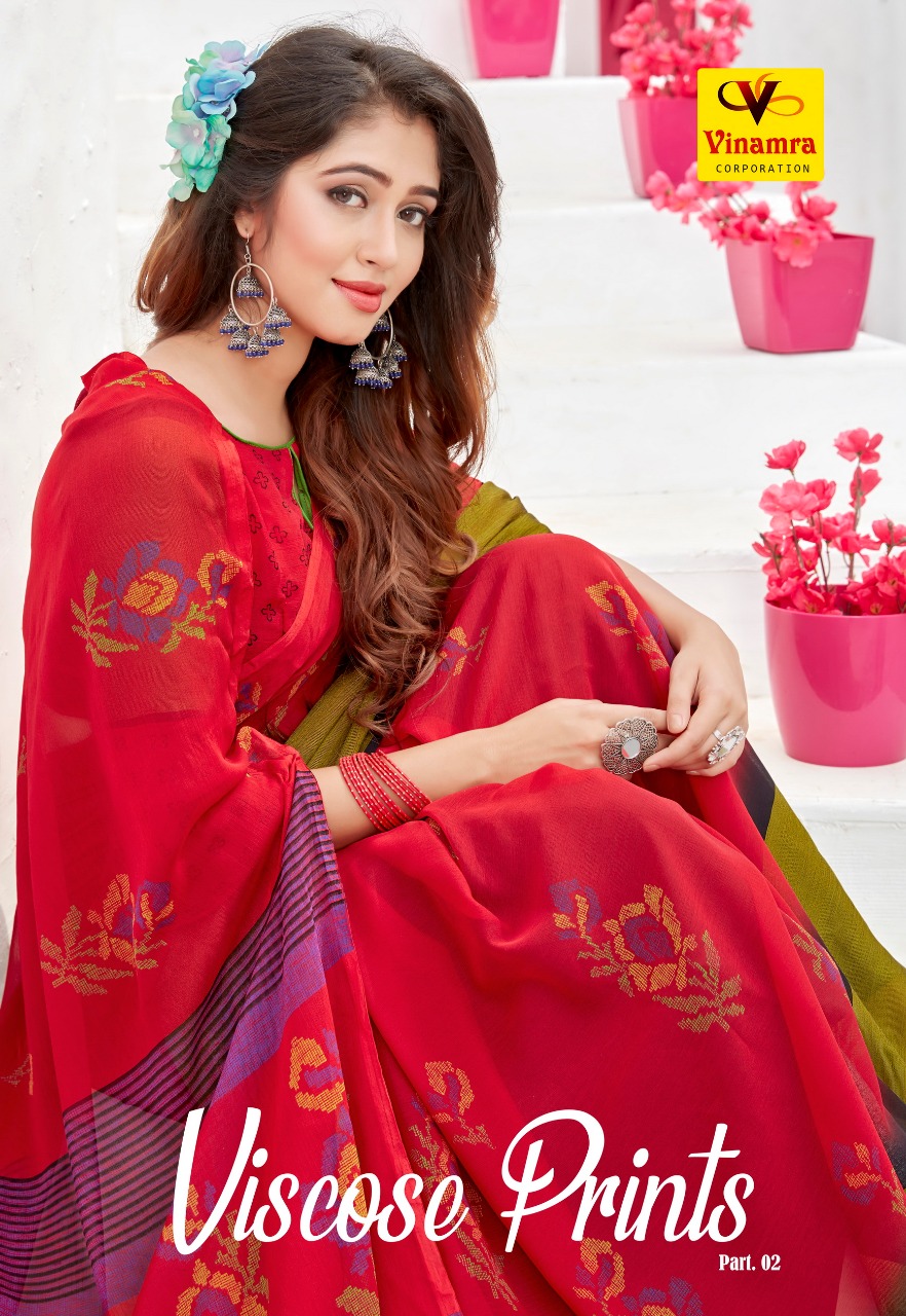 Vinamra Presents Viscose Prints Vol 2 Brasso Saris Buy Online At Best Rates