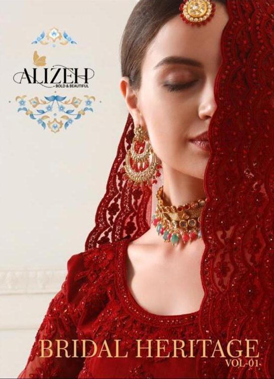 Alizeh Official Present Bridal Heritage Vol 1 Heavy Net Wedding Collection Lehengas