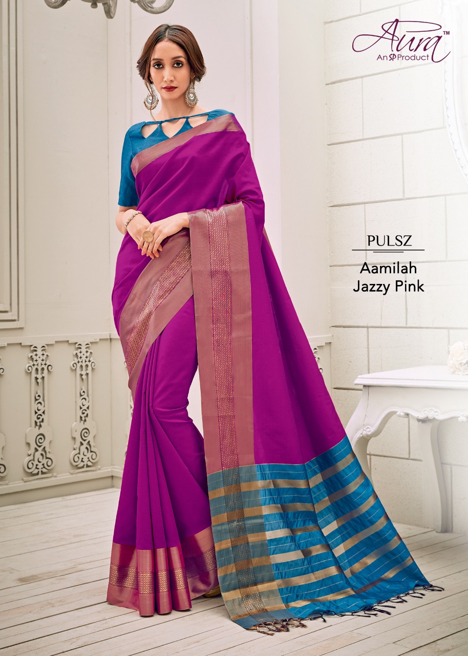 Aura Saree Launch Aamilah Cotton Silk Printed Casual Wear Saree Wholesaler