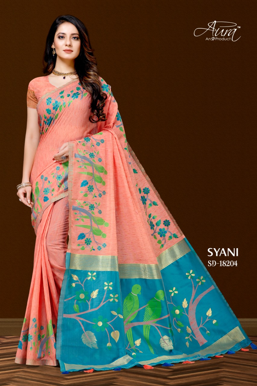 Aura Saree Syani Chanderi Work Exclusive Designer Saree Wholesaler