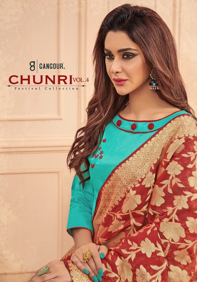 Gangour Launch Chunari Vol 4 Galace Cotton Dress Materials In Surat Market