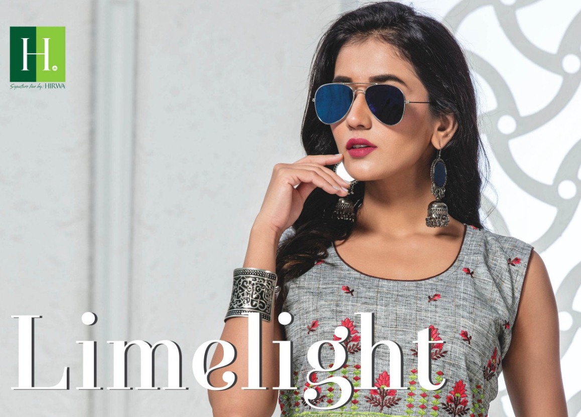Limelight By Hirwa Cambric With Embroidery Anarkali Style Kurti Collection