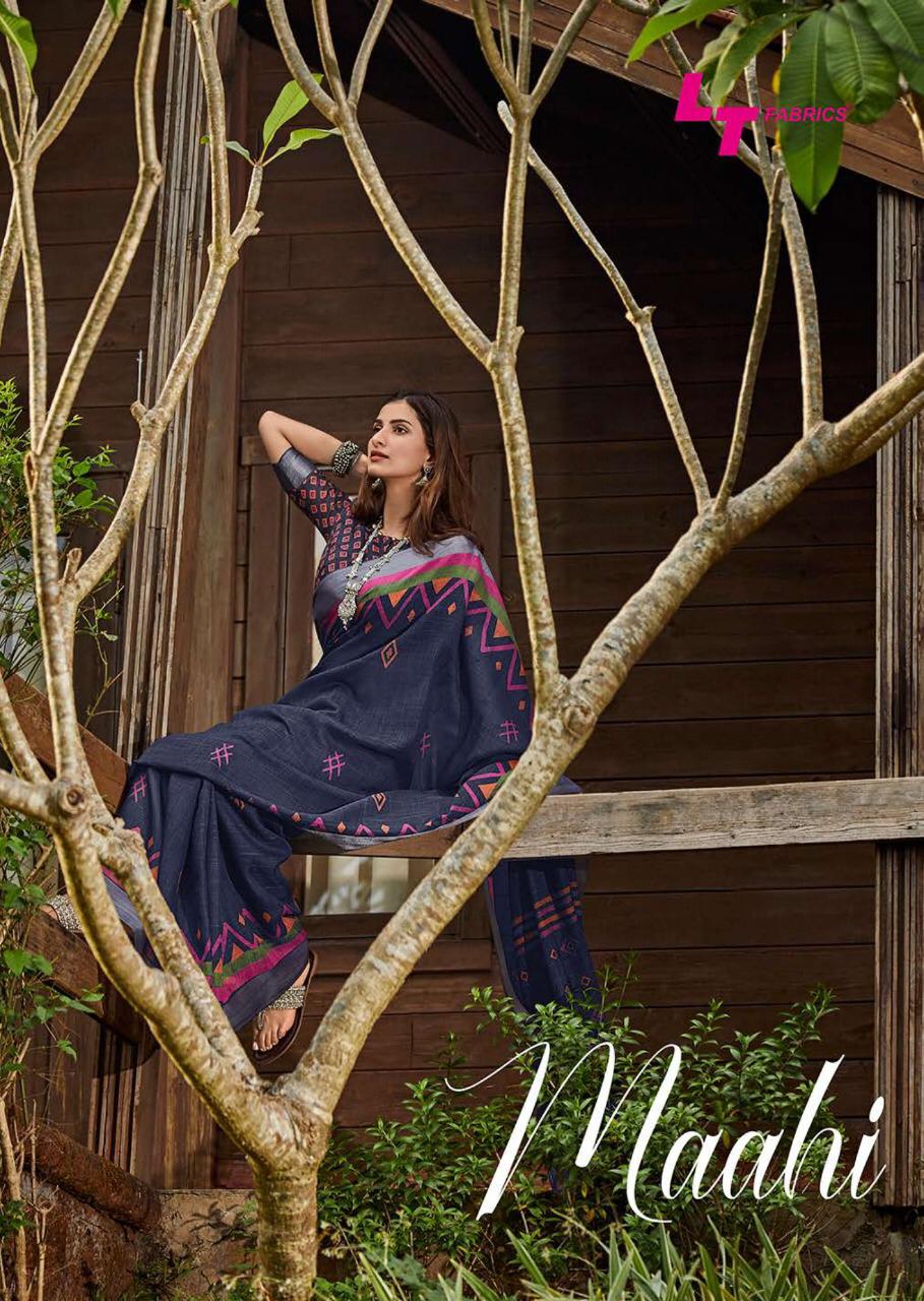 Maahi By Lt Fashion Linen Saree With Zari Border Concept