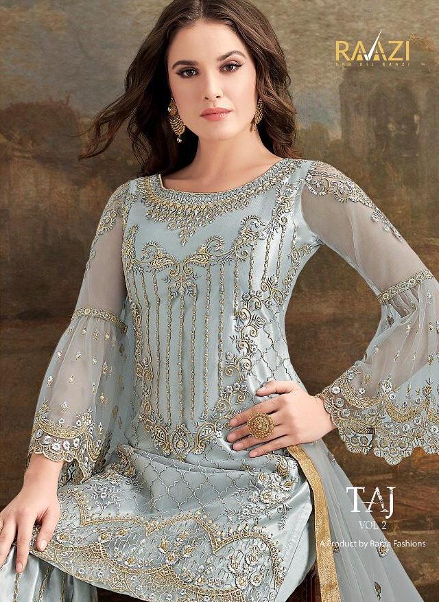 Rama Fashions Raazi Taj Vol 2 Super Net 30025-30032 Series Party Wear Suit Collection