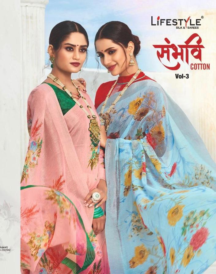 Sambhavi Cotton Vol 3 By Lifestyle Linen Printed Traditional Wear Saree Seller