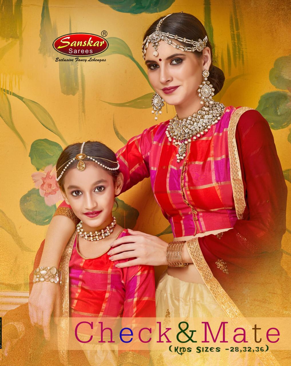 Sanskar Style Check And Mate Buy Mother Kids Lehenga Online At Best Rates
