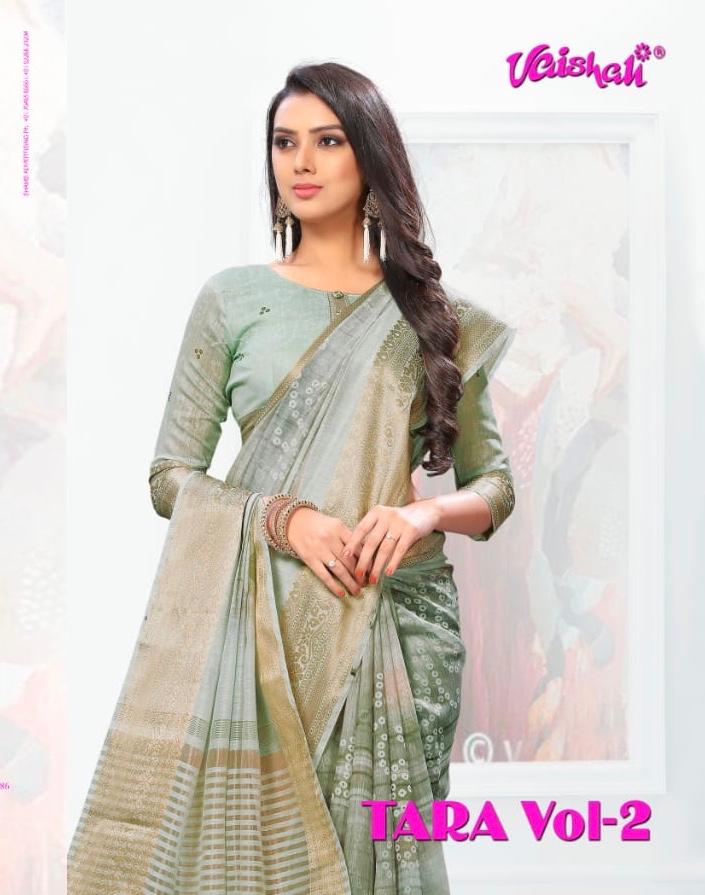 Tara Vol 2 By Vaishali Linen Digital Printed Traditional Wear Saree Catalogue