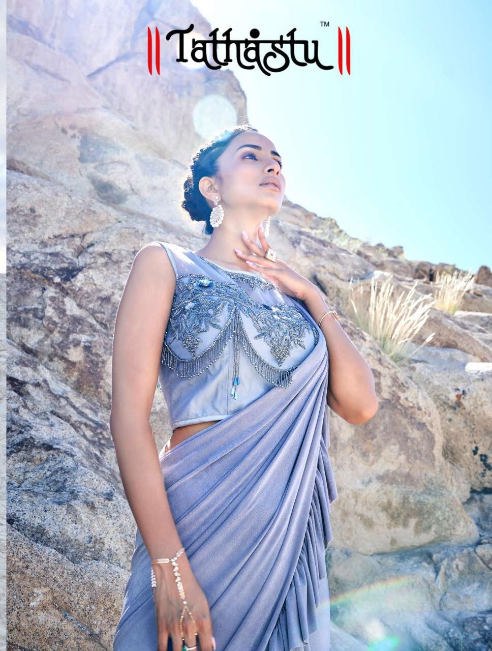 Tathastu Present Ths1 - Ths14 Series Imported Saree With Readymade Blouse Concept