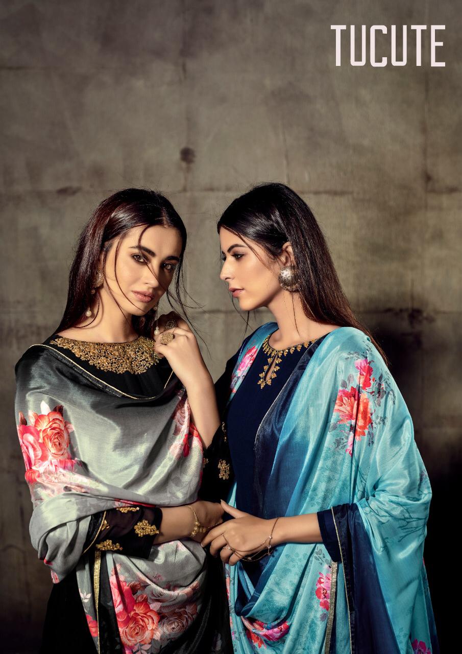 Tucute 801 Series By Karma Georgette Plazzo Style Ready Made Salwar Kameez