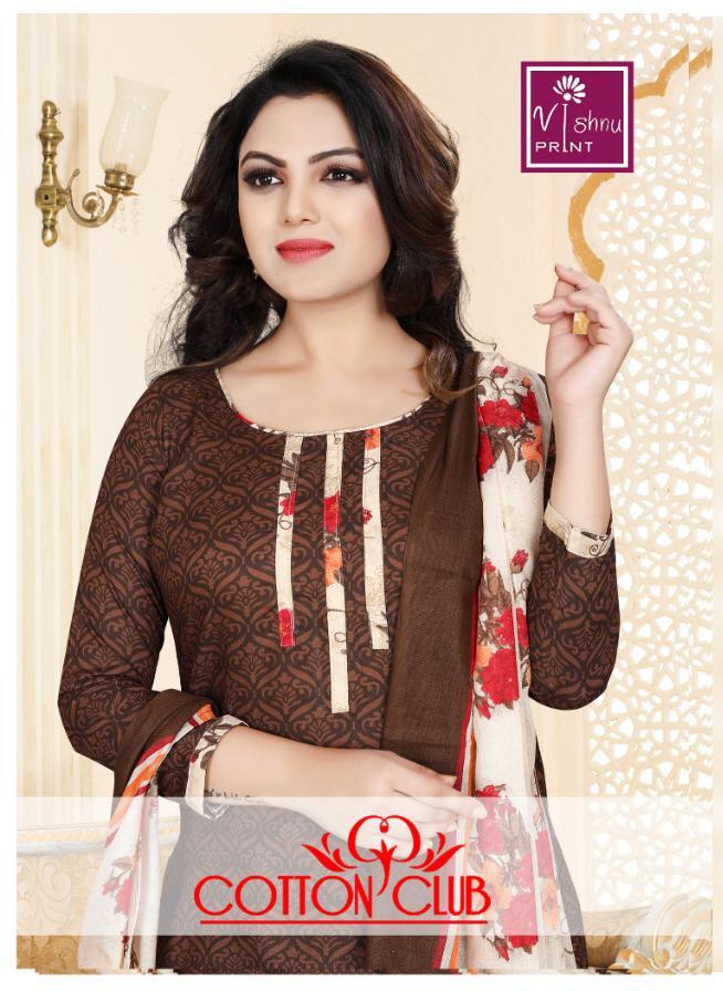 Vishnu Prints Cotton Club Poly Cotton Patiyala Dress Materials