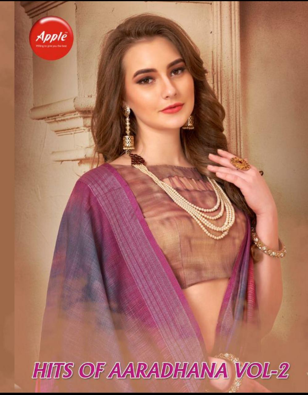 Apple Hits Of Aaradhana Vol 2 Linen Silk Printed Saree Collection