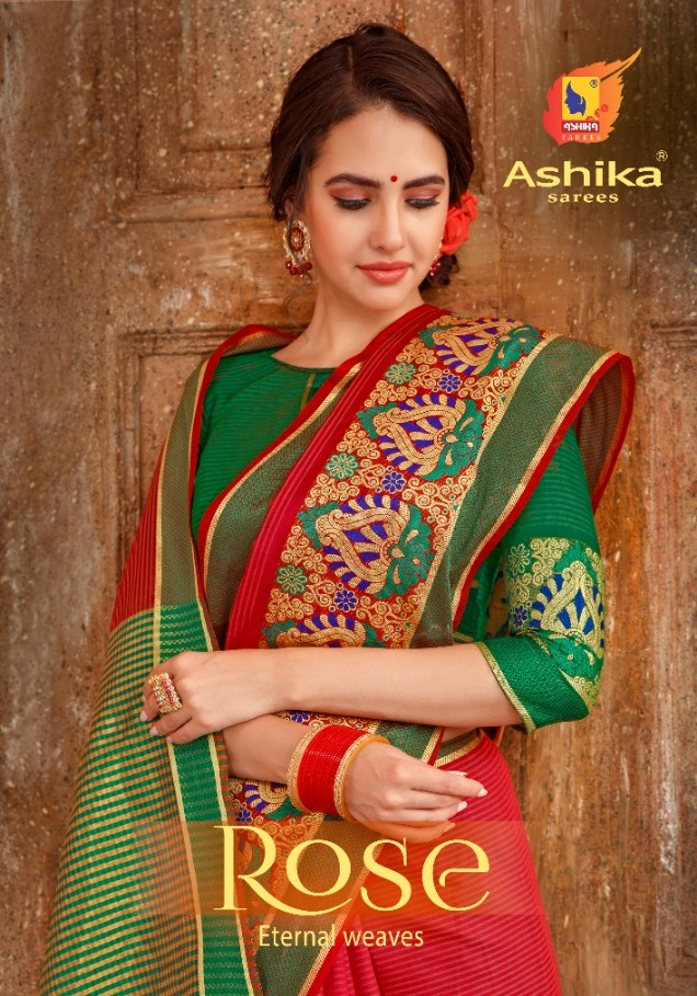 Ashika Saree Present Rose Cotton Silk Saree Traditional Wear Design