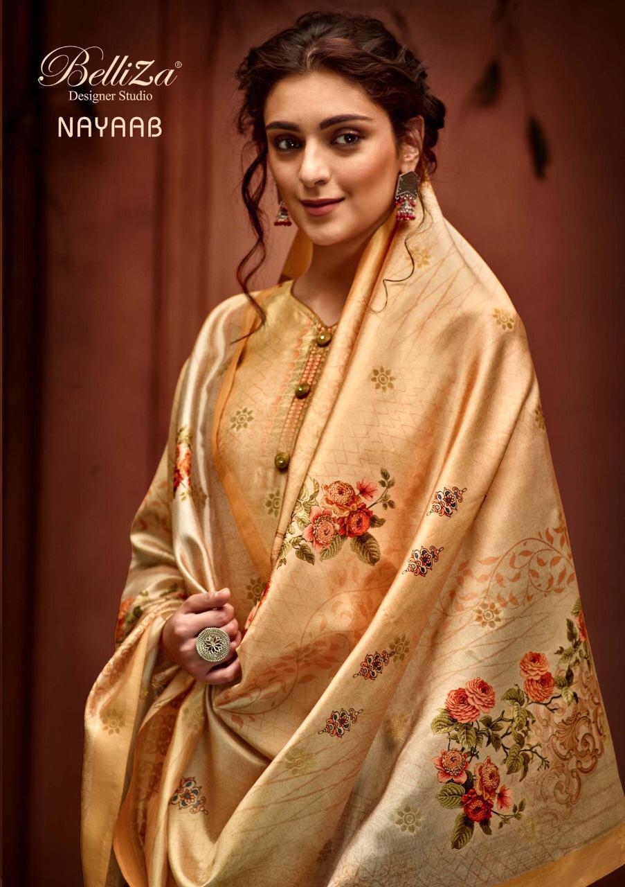 Belliza Nayaab Pure Upada Silk Digital Printed Suits Collection Wholesaler