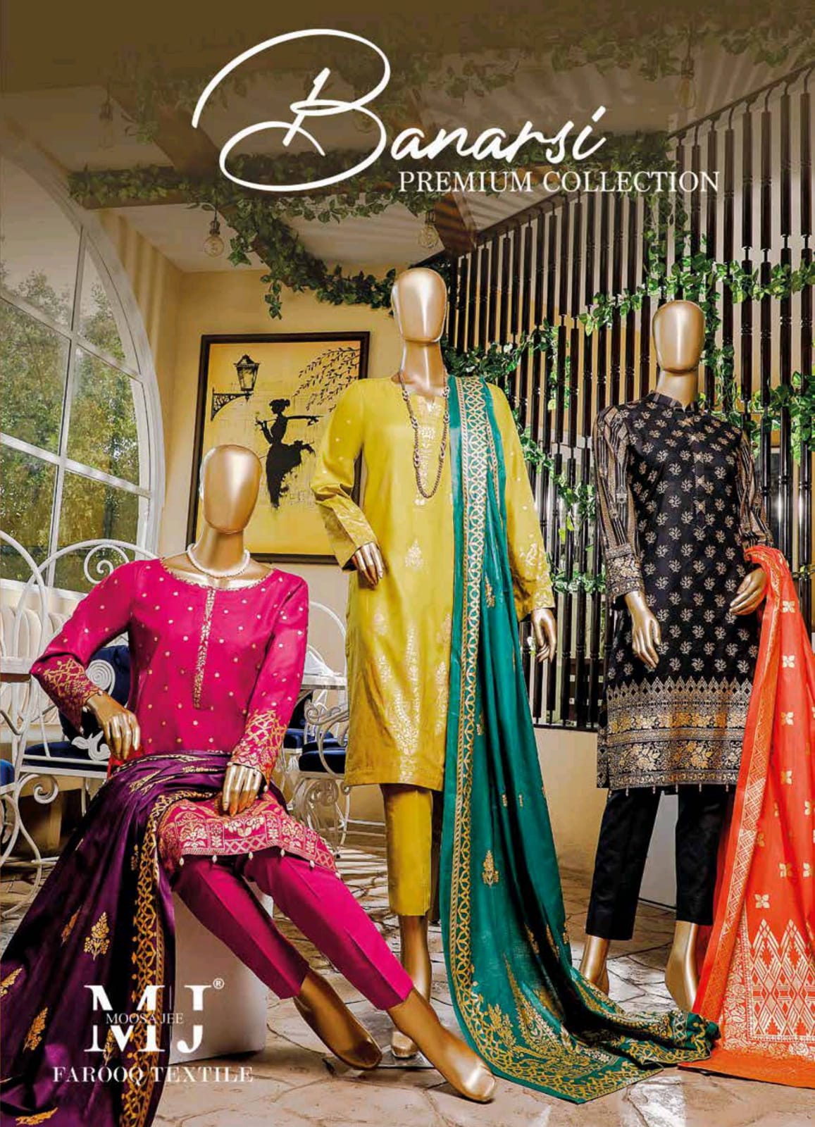 Farooq Textile Moosajee Banarsi Premium Collection Cambric Original Pakistani Suits