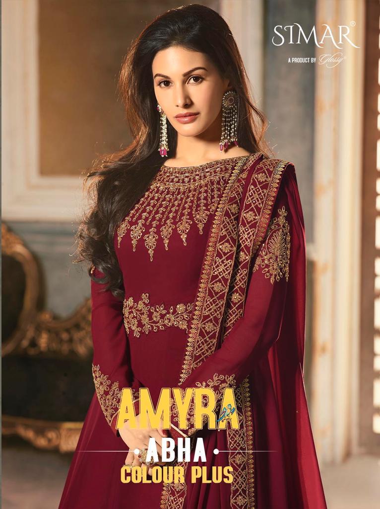Glossy Abha 9054 Color Plus Georgette Anarkali Salwar Suit Wholesaler