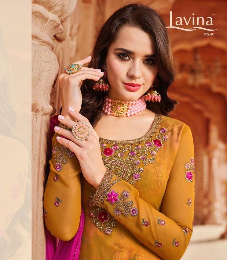 Lavina Nx 7 Georgette Embroidery Salwar Kameez Design Catalogue