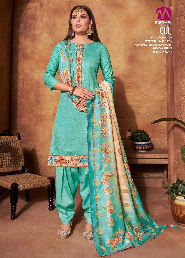 Meghali Suit Gul Jam Satin Looking Fancy Salwar Suits Collection
