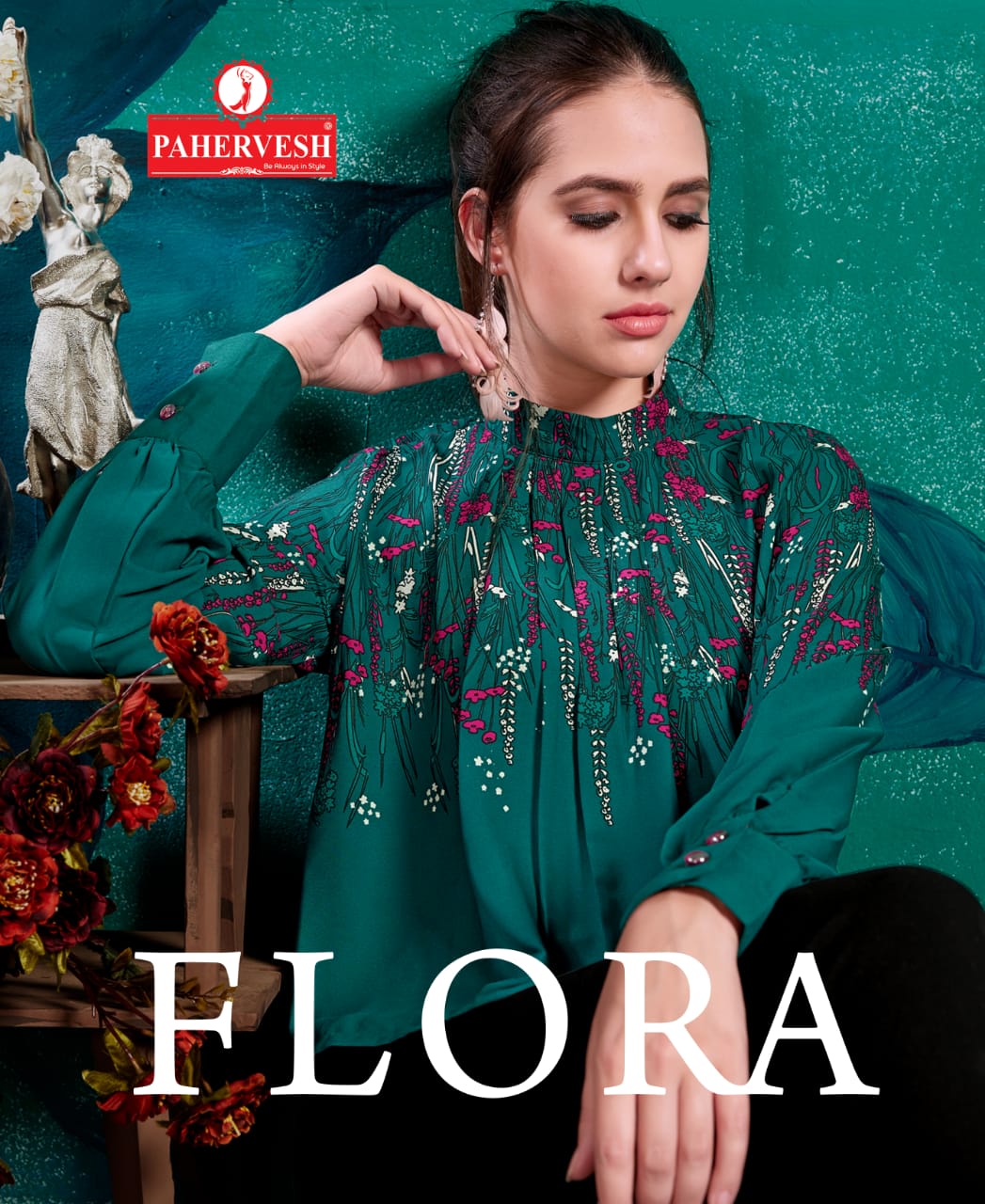 Pahervesh Present Flora Fancy Short Top For Girls Collection