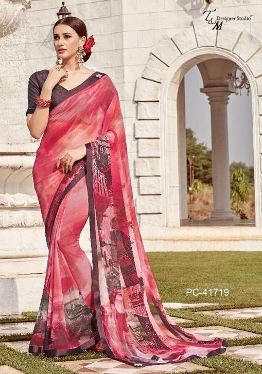 Panache Vol 17 By T And M Georgette Printed Designer Saree