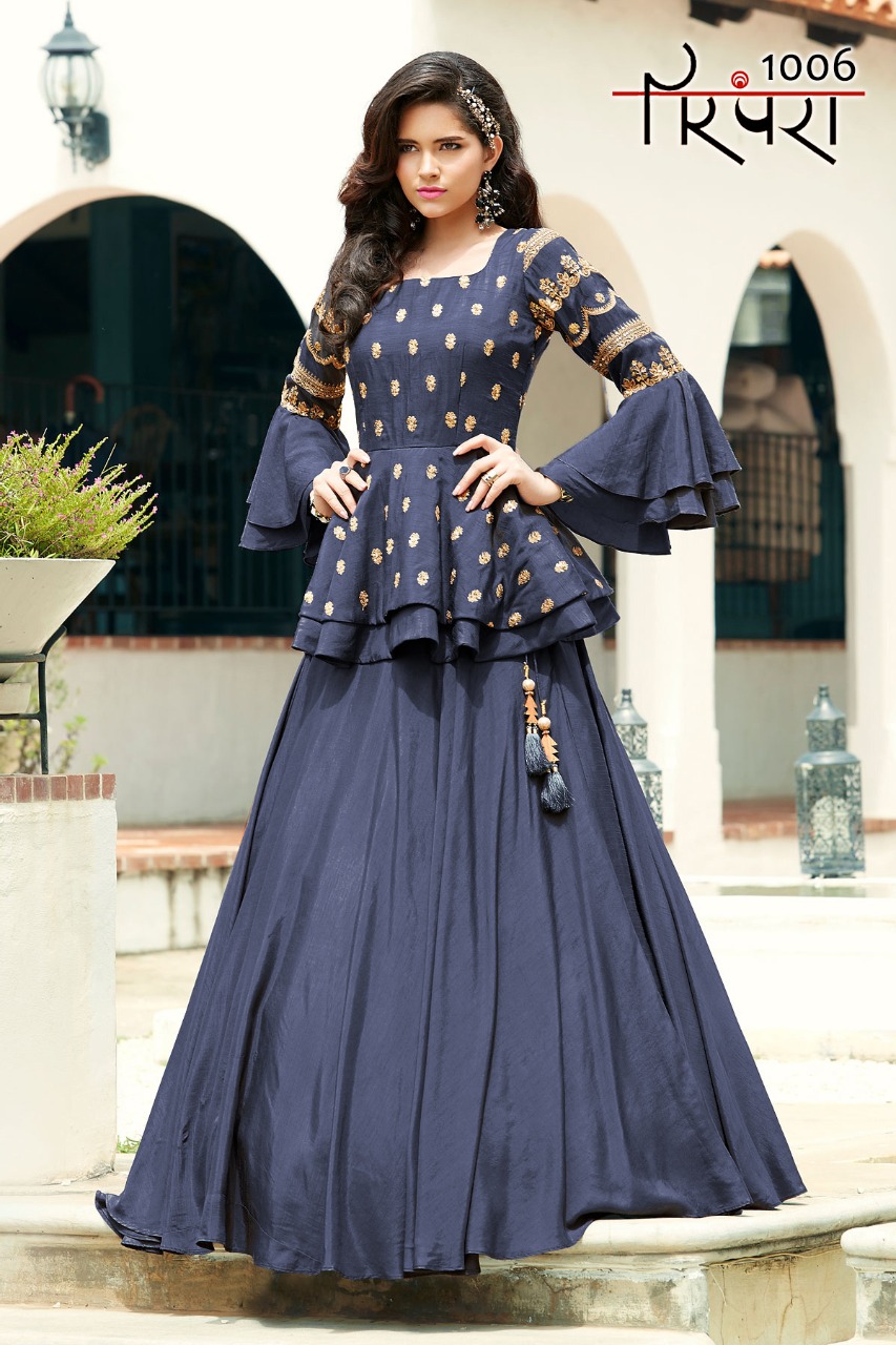 Parampara Vol 1 Designer Gown And Crop Top Exclusive Collection
