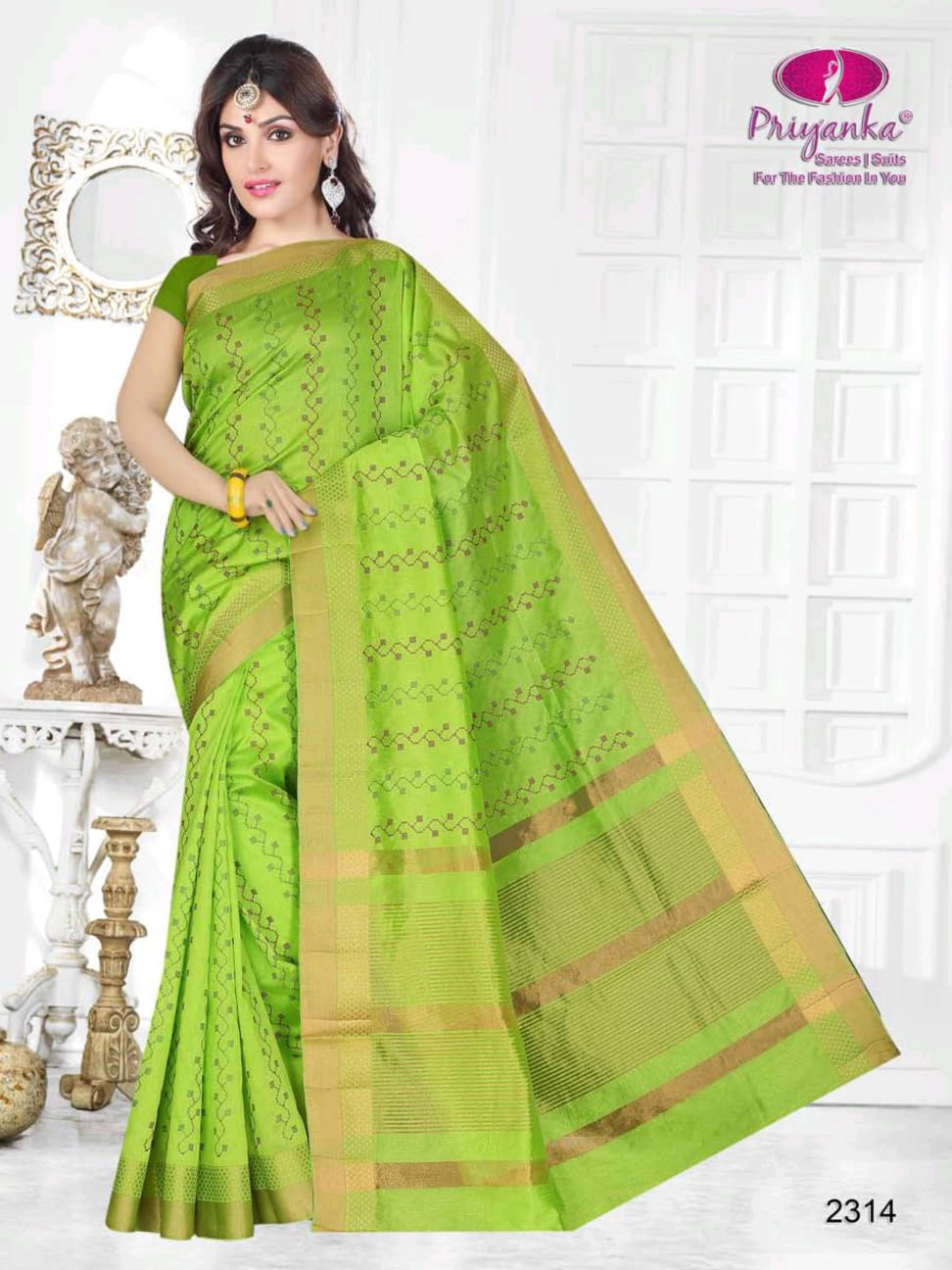 Priyanka Saree Present Jyoti Cotton Silk Designer Fancy Saree Wholesaler