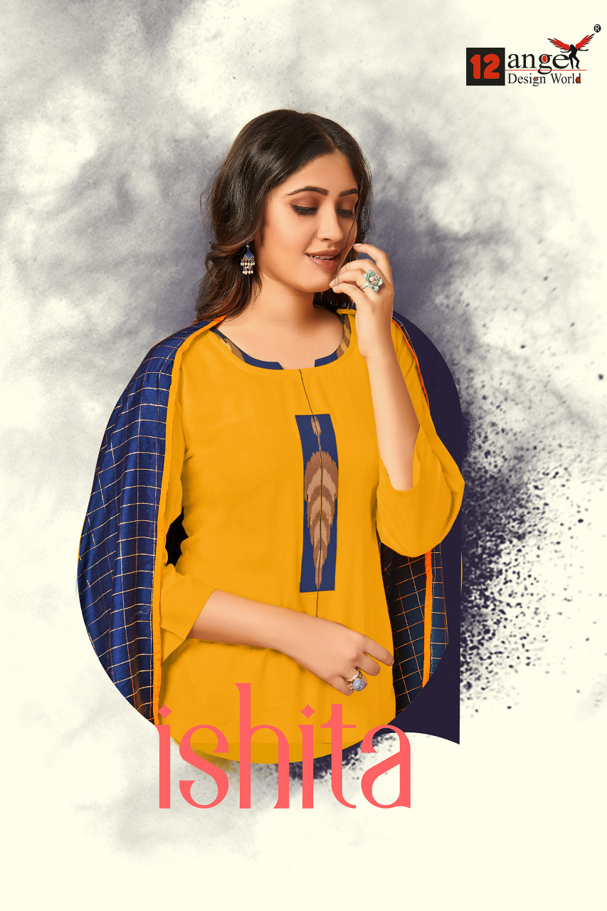 12 Angel Ishita Rayon Slub Ready Made Salwar Kameez