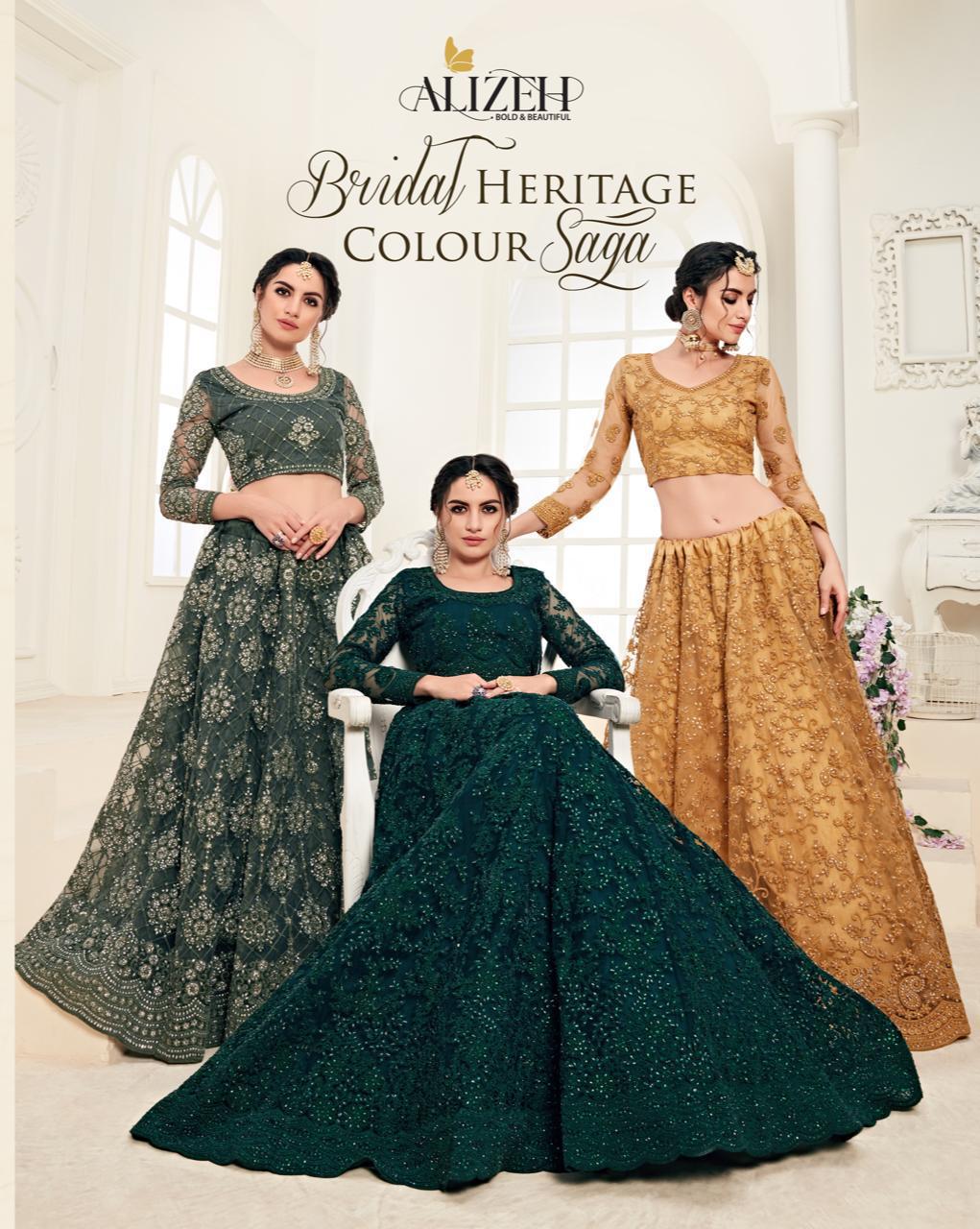 Alihez Bridal Heritage Colour Saga Wedding Designer Lehanga Catalogue